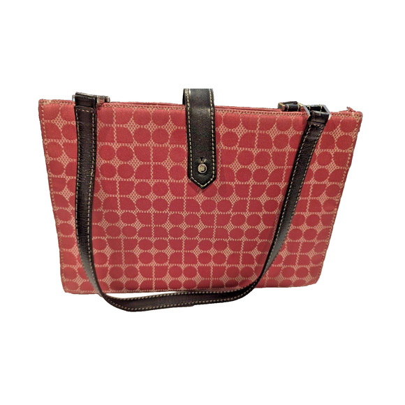 Vintage Pink Kate Spade Bag Leather handle little feet Y2k age wear on one side - Picture 1 of 6